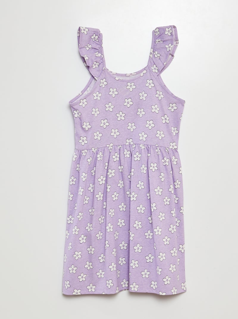 Robe à bretelles volantées à motif VIOLET - Kiabi