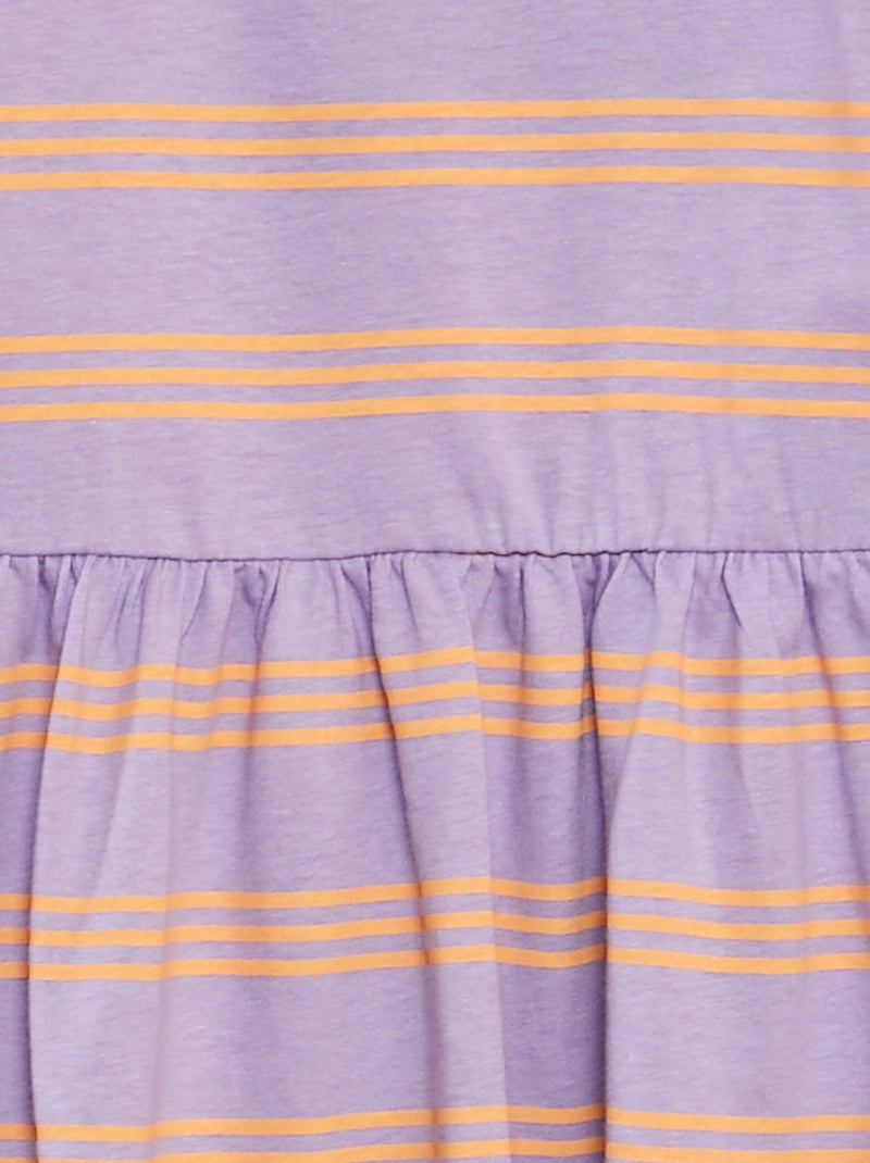 Robe à bretelles volantées à motif Violet rayé - Kiabi