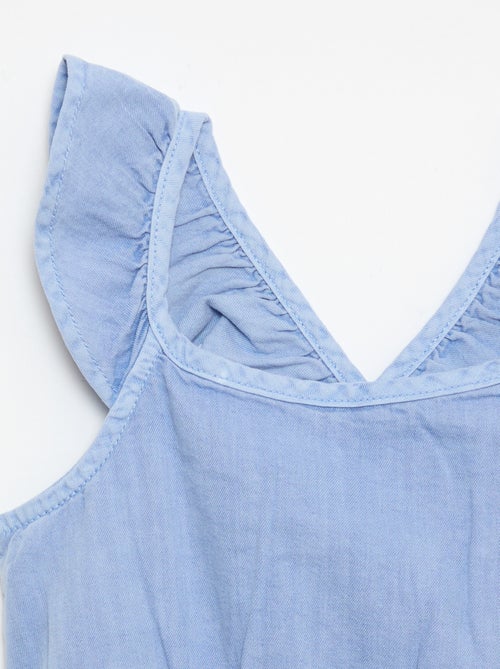 Robe à bretelles volantées unie - Kiabi