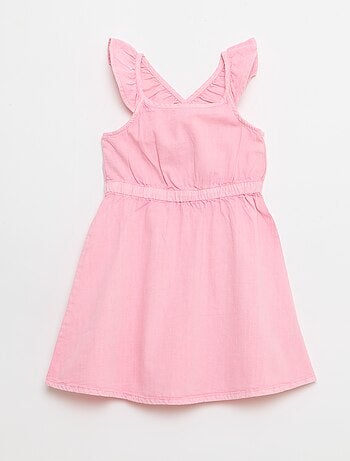 Robe à bretelles volantées unie