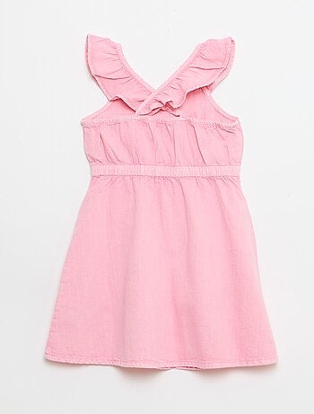 Robe à bretelles volantées unie