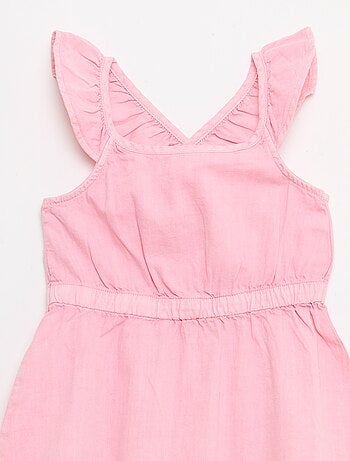 Robe à bretelles volantées unie