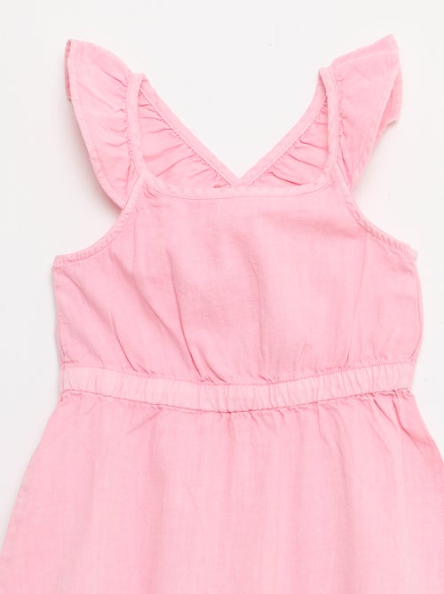 Robe à bretelles volantées unie - Kiabi