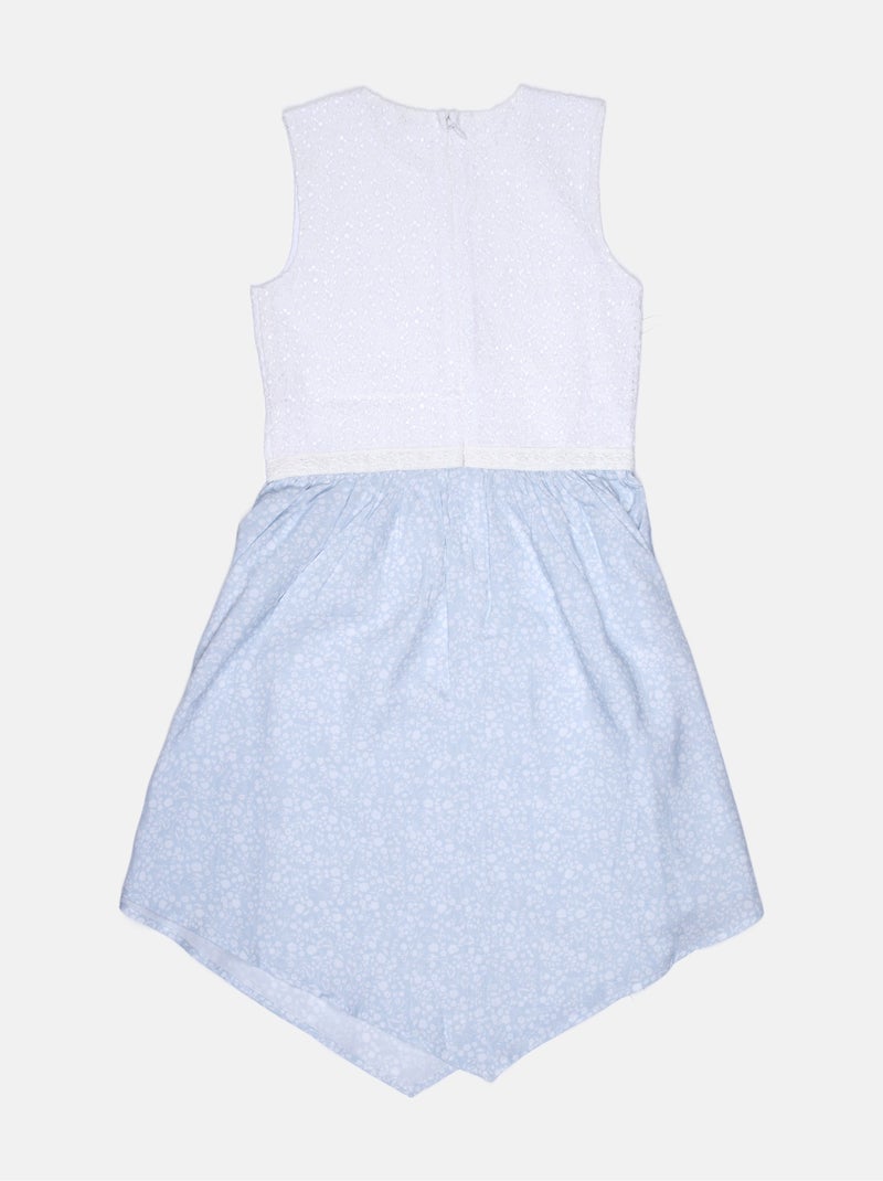 Robe à broderies - Guess kids Blanc Bleu - Kiabi