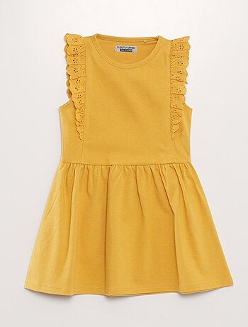 Robe En Dentelle Jaune New Look Premium - Taille 6 - Mini Longueur - Occasion Très Bon état