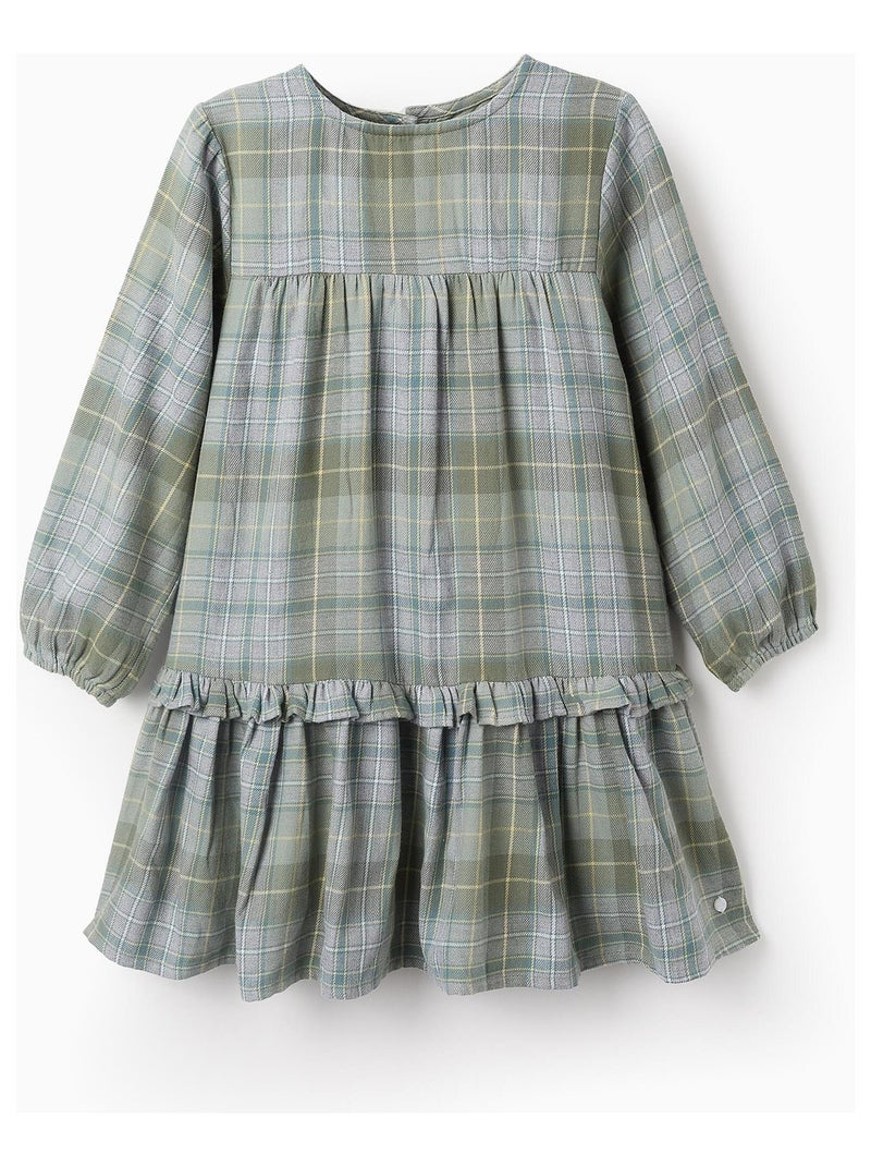Robe à carreaux, à volants NOVEAUX NATURE Gris Vert - Kiabi