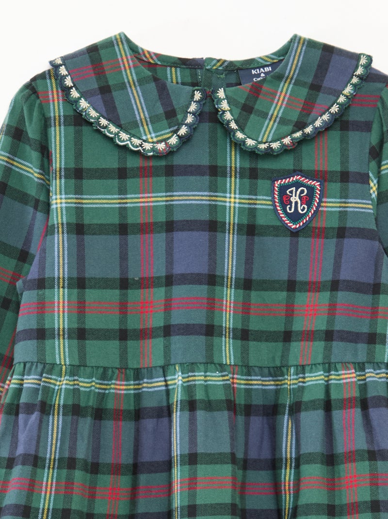 Robe à carreaux 'Kiabi & Catherine Painvin' en coton Vert - Kiabi