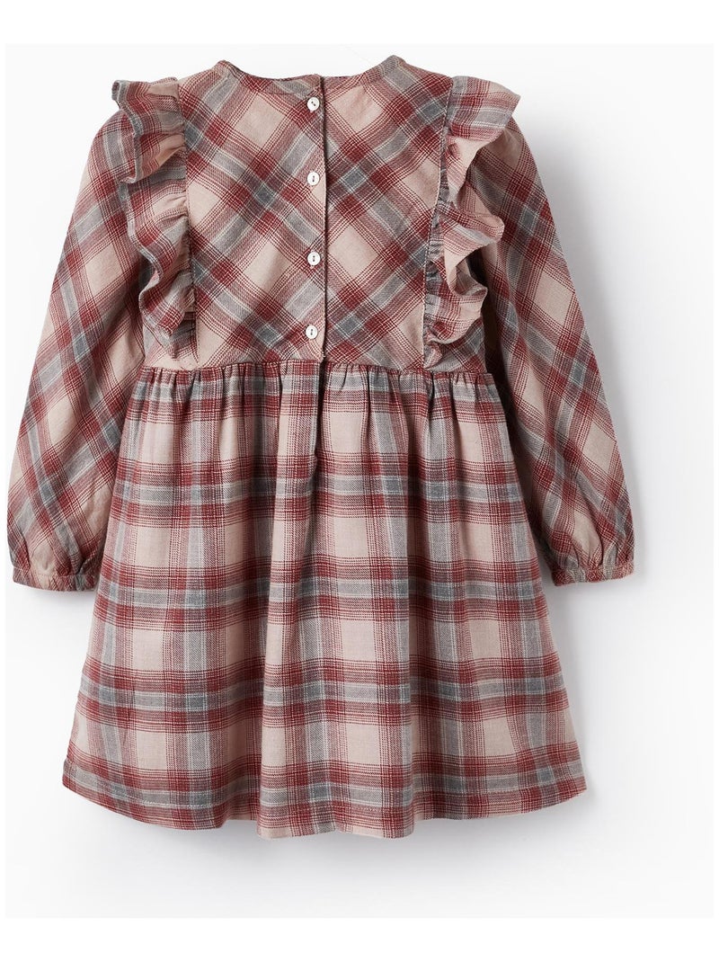 Robe à carreaux pour fille manches longues  LITERATURE CLUB Rose clair - Kiabi
