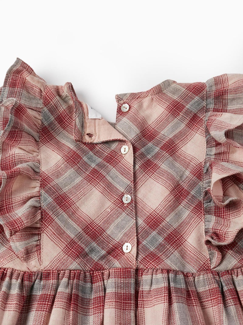Robe à carreaux pour fille manches longues  LITERATURE CLUB Rose clair - Kiabi