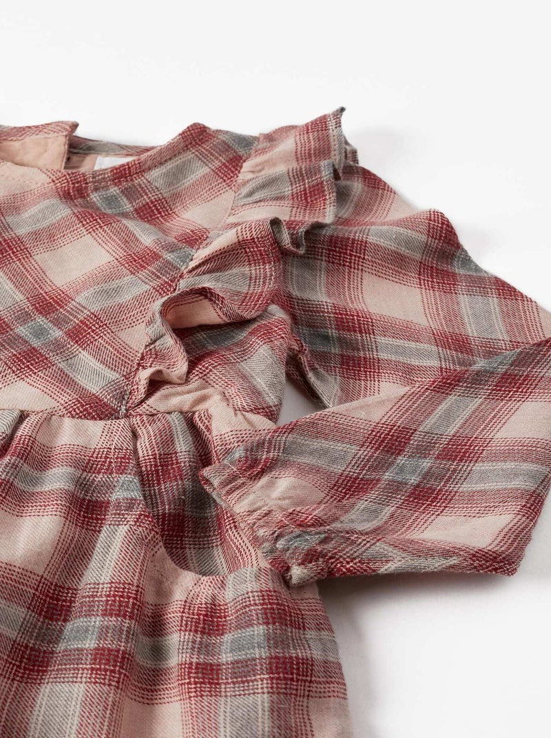 Robe à carreaux pour fille manches longues  LITERATURE CLUB Rose clair - Kiabi