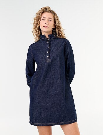 Robe à col frill en denim