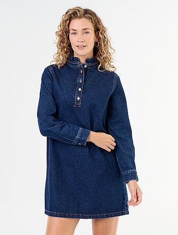 Robe à col frill en denim