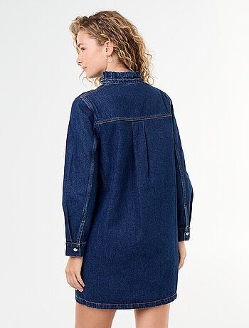Robe à col frill en denim