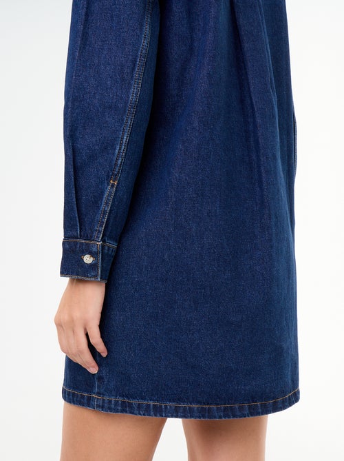 Robe à col frill en denim - Kiabi Robe à col frill en denim - Kiabi