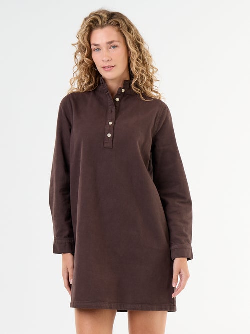 Robe à col frill en denim - Kiabi Robe à col frill en denim - Kiabi