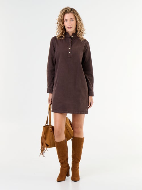 Robe à col frill en denim - Kiabi Robe à col frill en denim - Kiabi