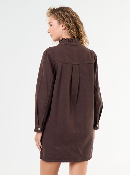 Robe à col frill en denim - Kiabi Robe à col frill en denim - Kiabi