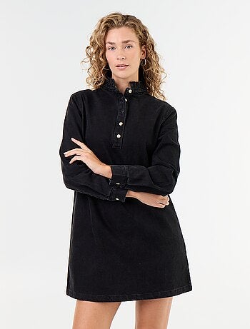 Robe à col frill en denim
