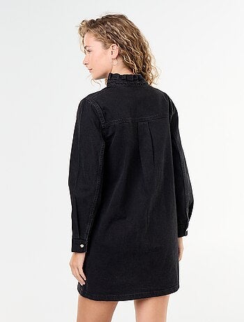 Robe à col frill en denim