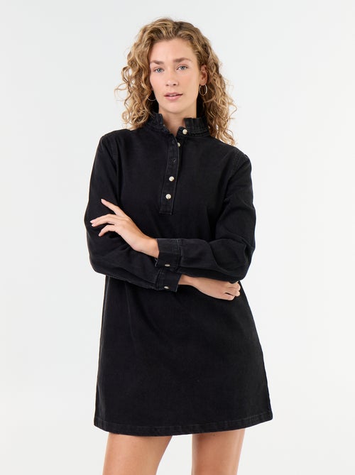 Robe à col frill en denim - Kiabi Robe à col frill en denim - Kiabi