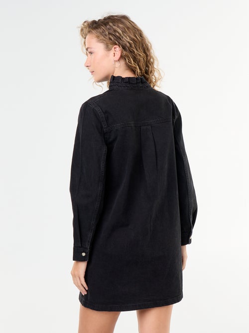 Robe à col frill en denim - Kiabi Robe à col frill en denim - Kiabi