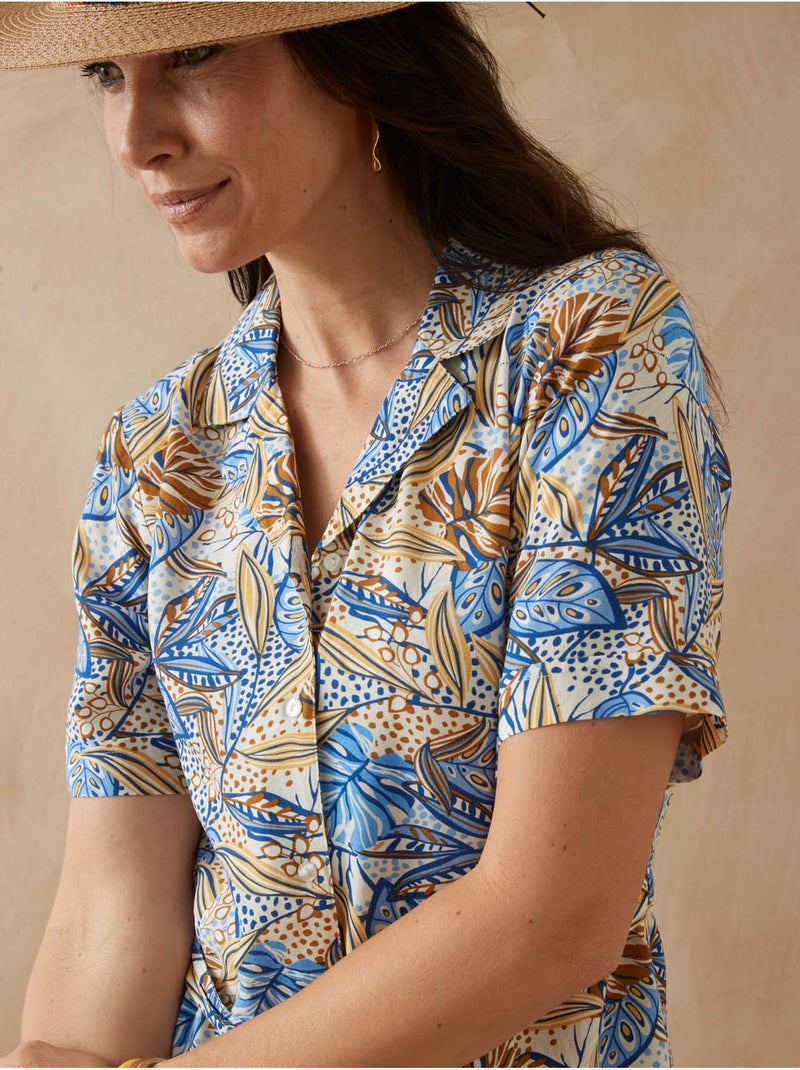 Robe à col tailleur - DAXON Bleu Multicolore - Kiabi