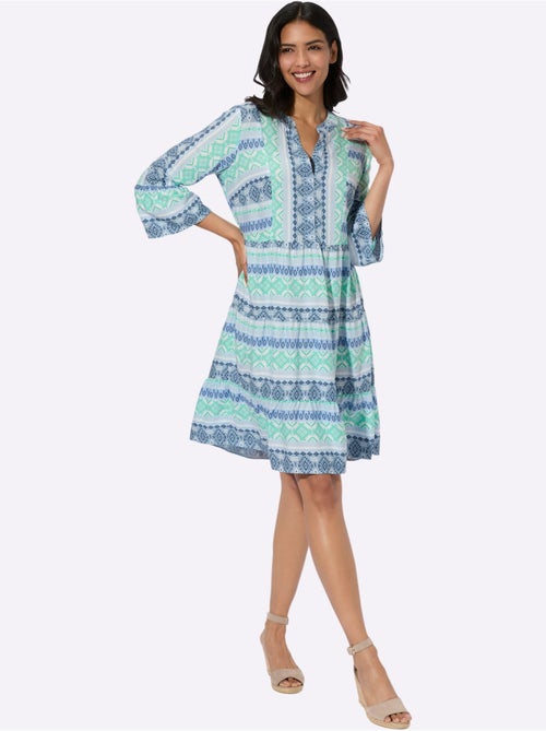 Robe à Effet étagé Viscose Douce Et Fluide - Taille Standard - Moda Vilona - Kiabi