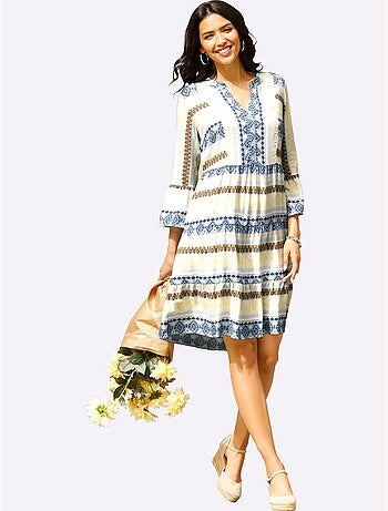 Robe à Effet étagé Viscose Douce Et Fluide - Taille Standard - Moda Vilona