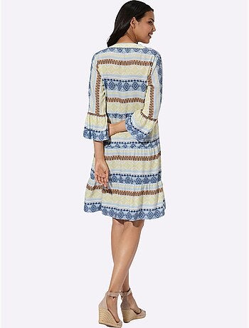 Robe à Effet étagé Viscose Douce Et Fluide - Taille Standard - Moda Vilona