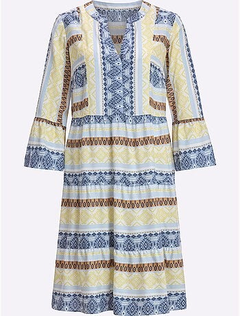 Robe à Effet étagé Viscose Douce Et Fluide - Taille Standard - Moda Vilona