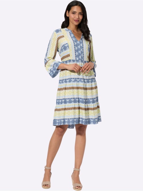 Robe à Effet étagé Viscose Douce Et Fluide - Taille Standard - Moda Vilona - Kiabi