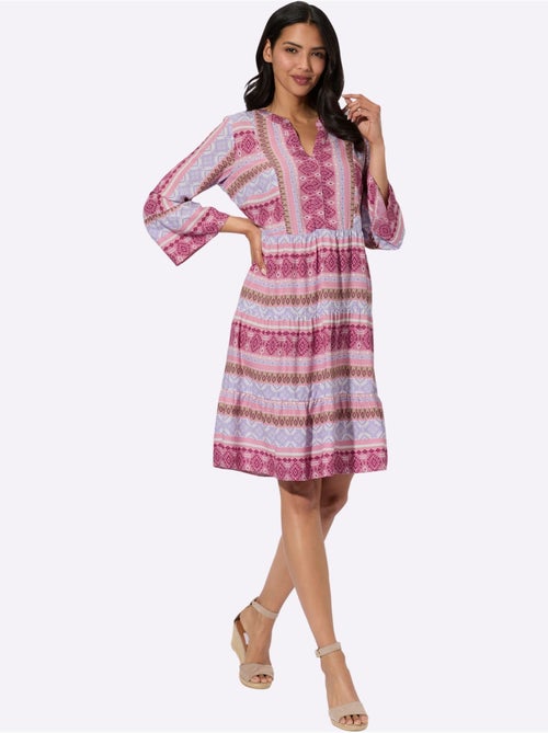 Robe à Effet étagé Viscose Douce Et Fluide - Taille Standard - Moda Vilona - Kiabi