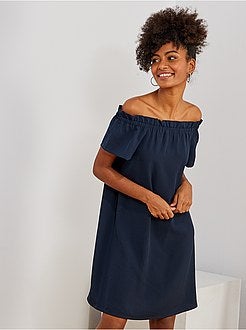 Robe à encolure bardot - Kiabi