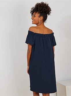 Robe à encolure bardot - Kiabi