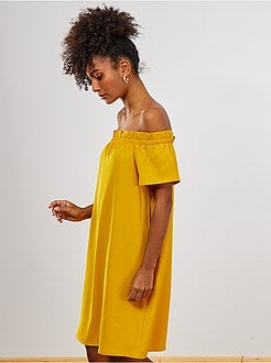 Robe à encolure bardot - Kiabi