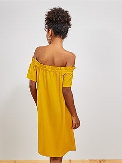 Robe à encolure bardot - Kiabi