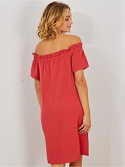 Robe à encolure bardot - Kiabi