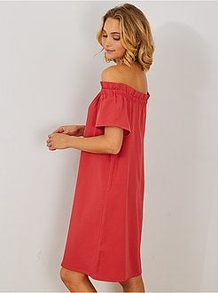 Robe à encolure bardot - Kiabi