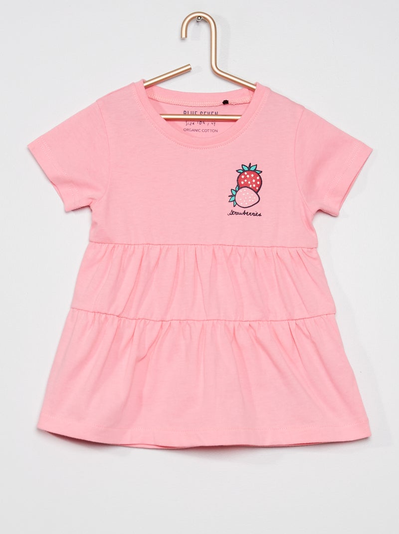 Robe à étages rose clair - Kiabi