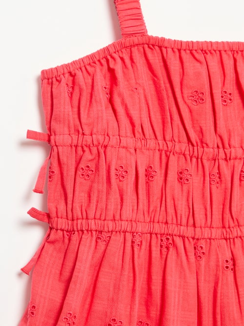 Robe à fines bretelles avec broderies all over - Kiabi