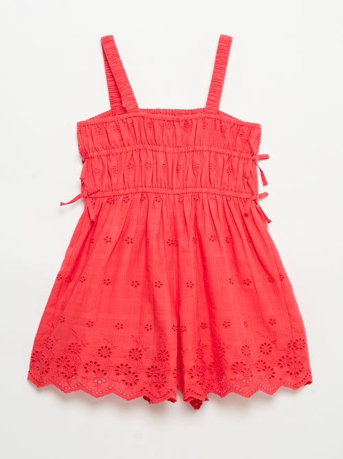 Robe à fines bretelles avec broderies all over - Kiabi