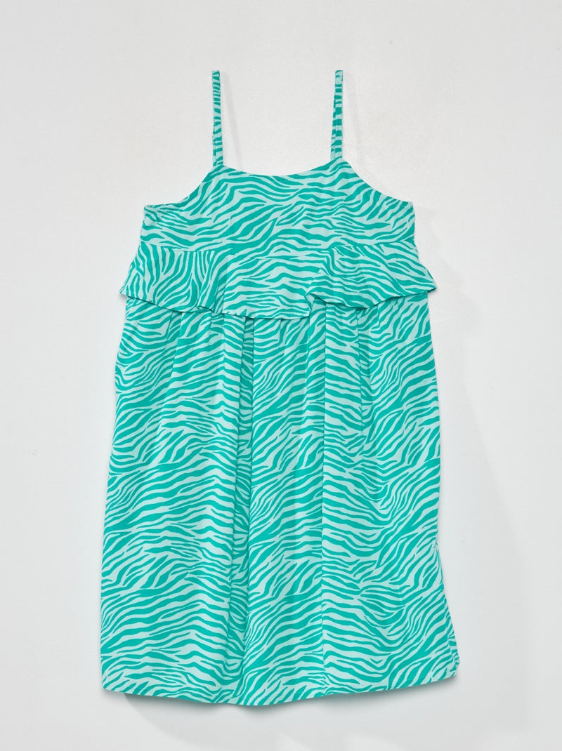 Robe à fines bretelles avec imprimé 'zèbre' Bleu - Kiabi
