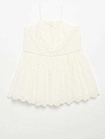 Robe à fines bretelles non réglables avec broderies