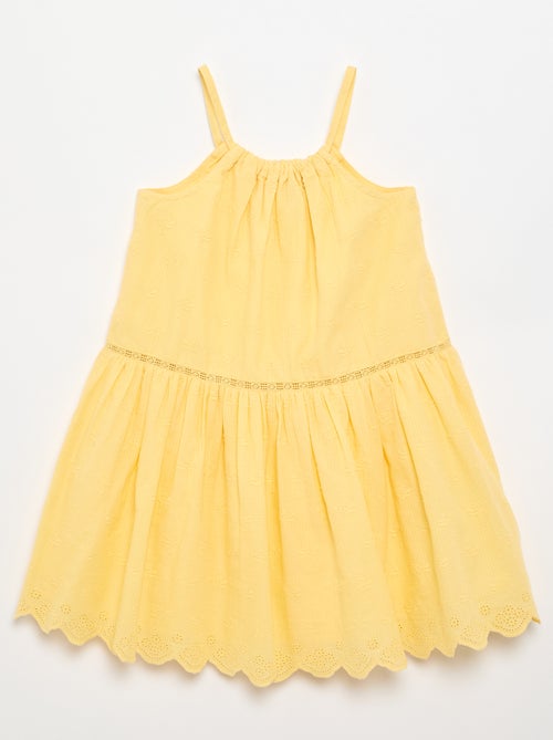 Robe à fines bretelles non réglables avec broderies - Kiabi