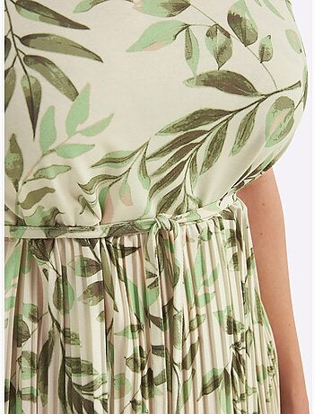 Robe à Fleurs Col V Devant Et Au Dos - Taille Standard - Sheego