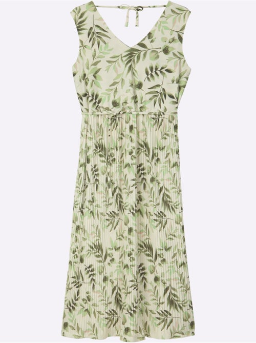 Robe à Fleurs Col V Devant Et Au Dos - Taille Standard - Sheego - Kiabi Robe à Fleurs Col V Devant Et Au Dos - Taille Standard - Sheego - Kiabi