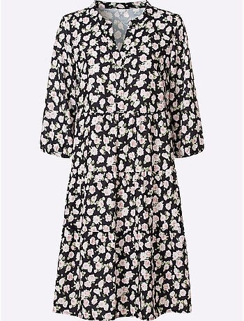 Robe à Fleurs Coupe En A Affinante - Taille Standard - Witt