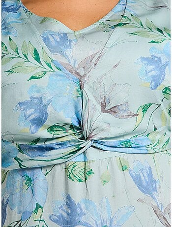 Robe à Fleurs Fronces à La Taille, Effet Noué - Taille Standard - Sheego
