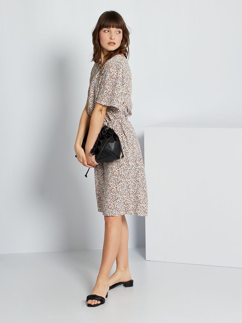 Robe à fleurs 'JDY' beige - Kiabi