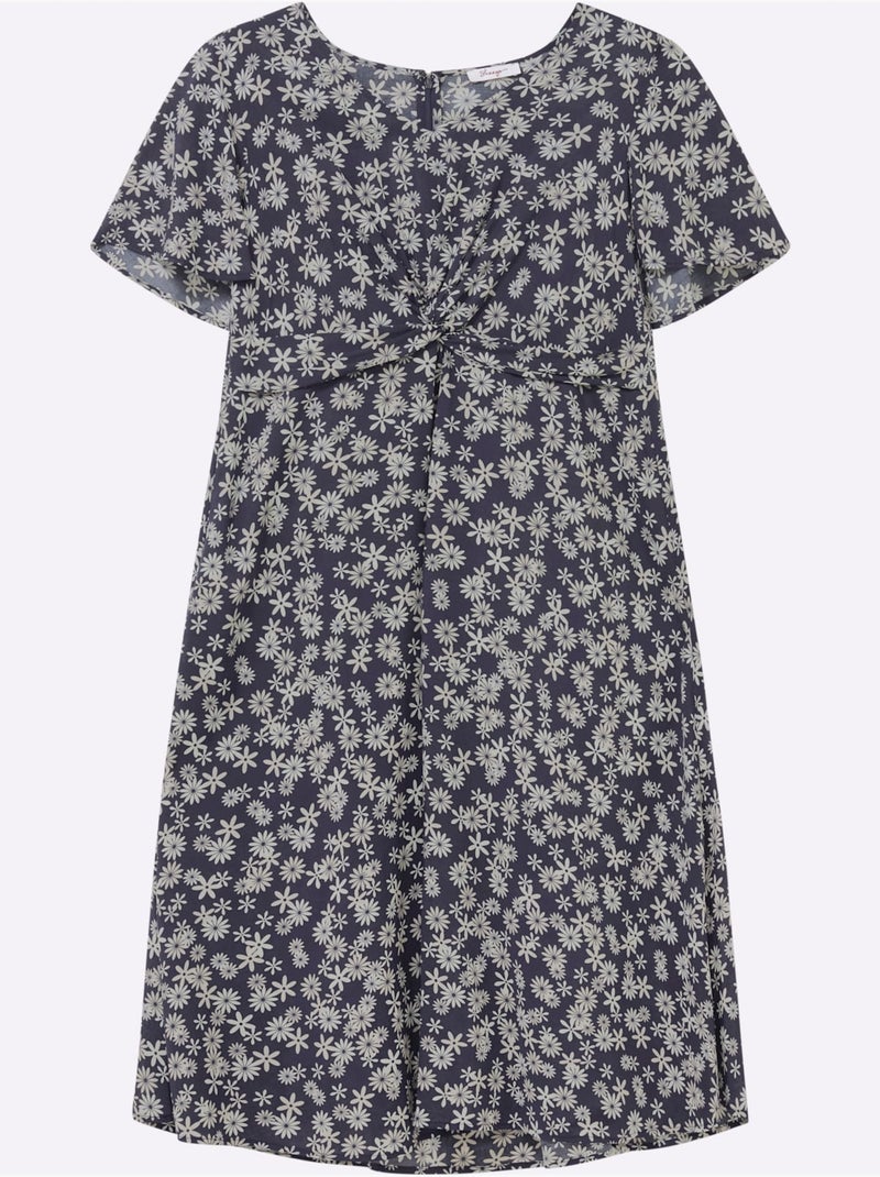Robe à Fleurs Qualité Modal - Taille Standard - Sheego Bleu Blanc - Kiabi